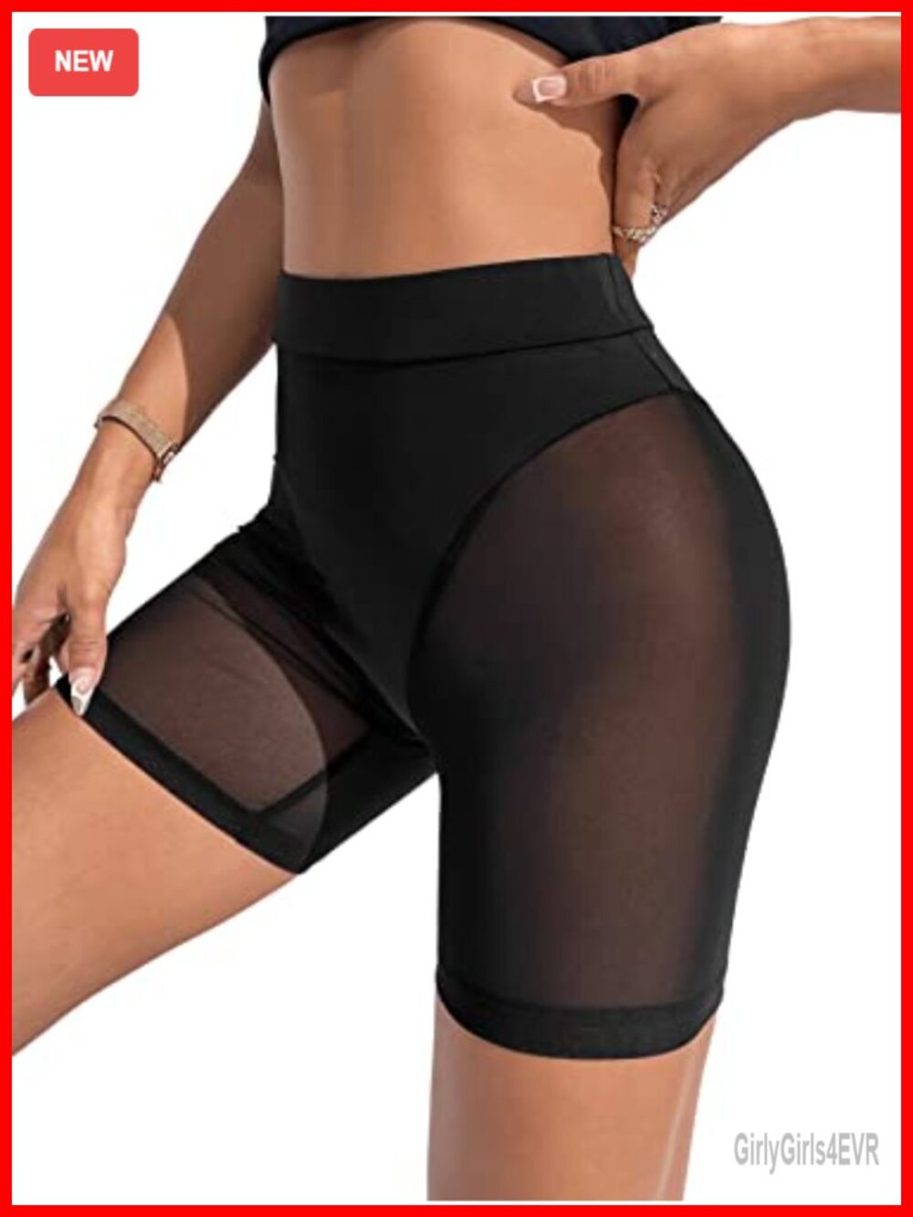 Women's Sheer Mesh Biker Shorts Sexy Workout Booty Short Leggings